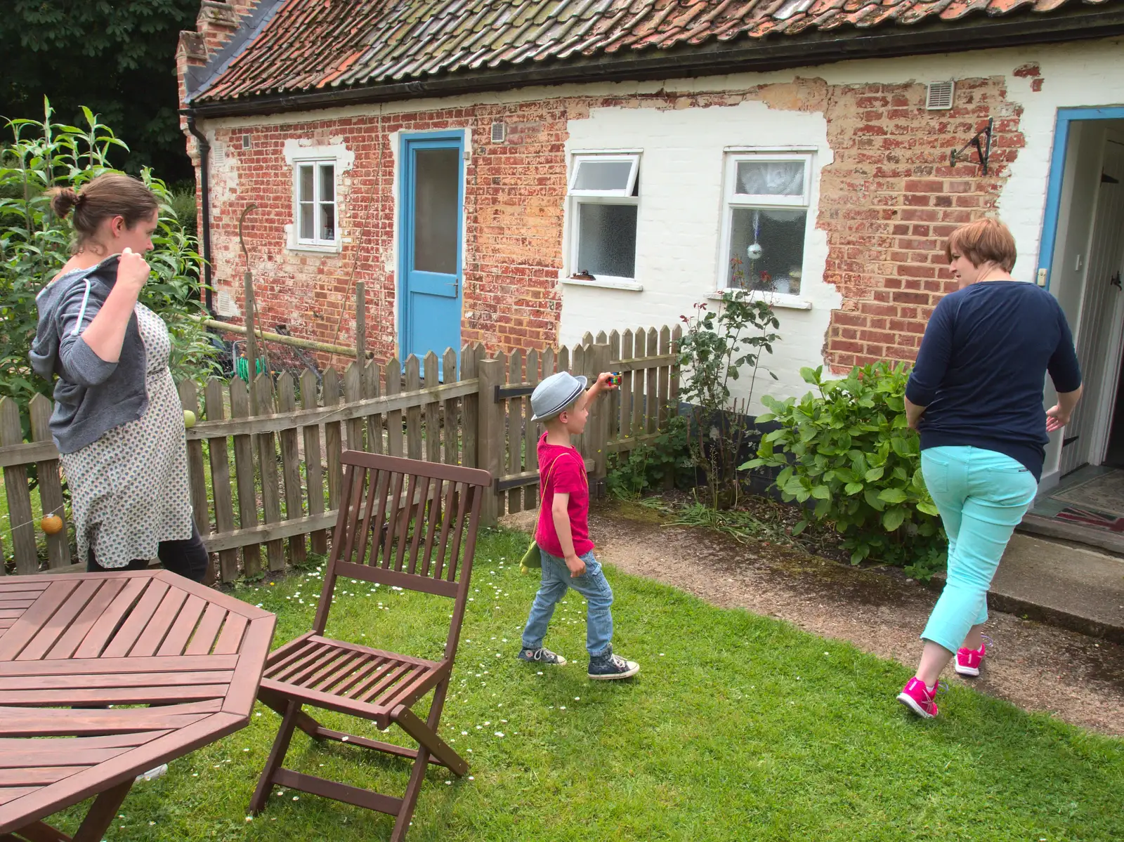 Harry in the Alms House back garden, from The BBs at Fersfield, Norfolk - 11th June 2016