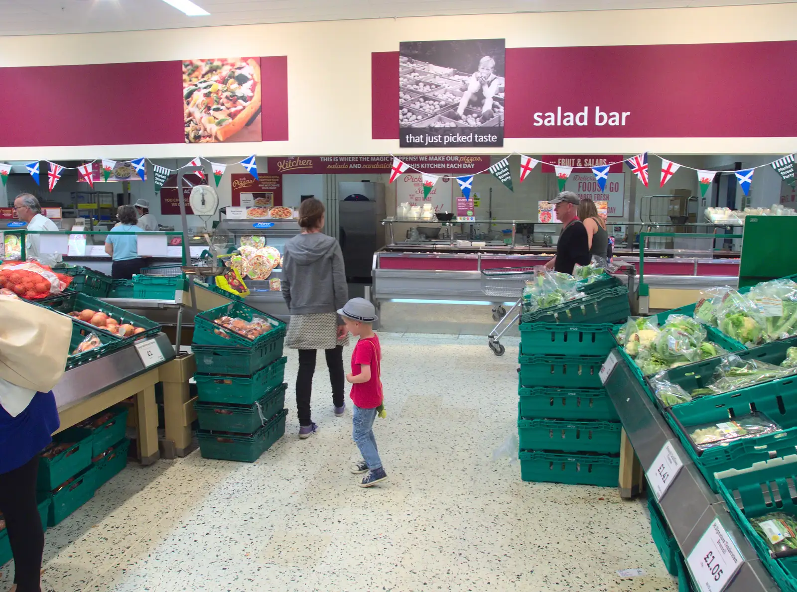 Isobel and Harry in Morrisons, from The BBs at Fersfield, Norfolk - 11th June 2016