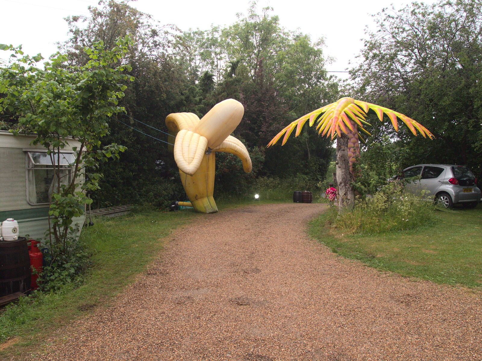 Inflatable banana and palm tree in Fersfield from The BBs at Fersfield, Norfolk - 11th June 2016