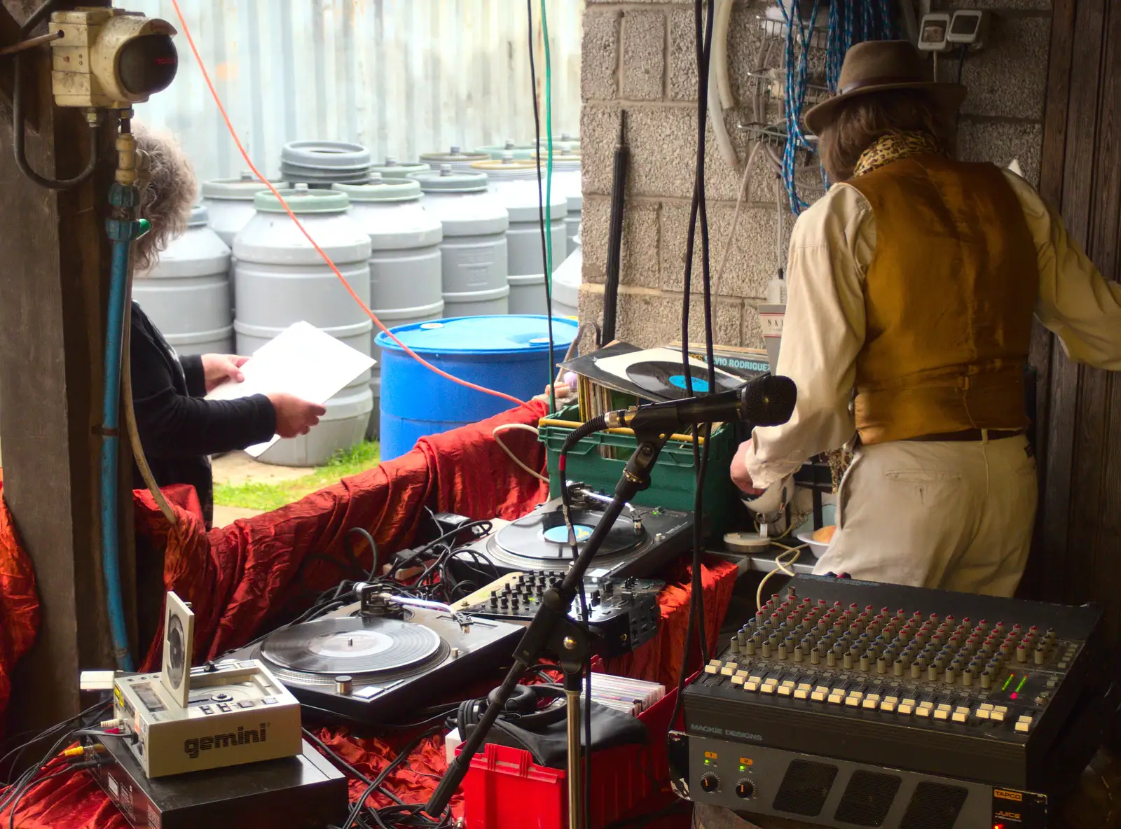 The DJ potters around, from The BBs at Fersfield, Norfolk - 11th June 2016