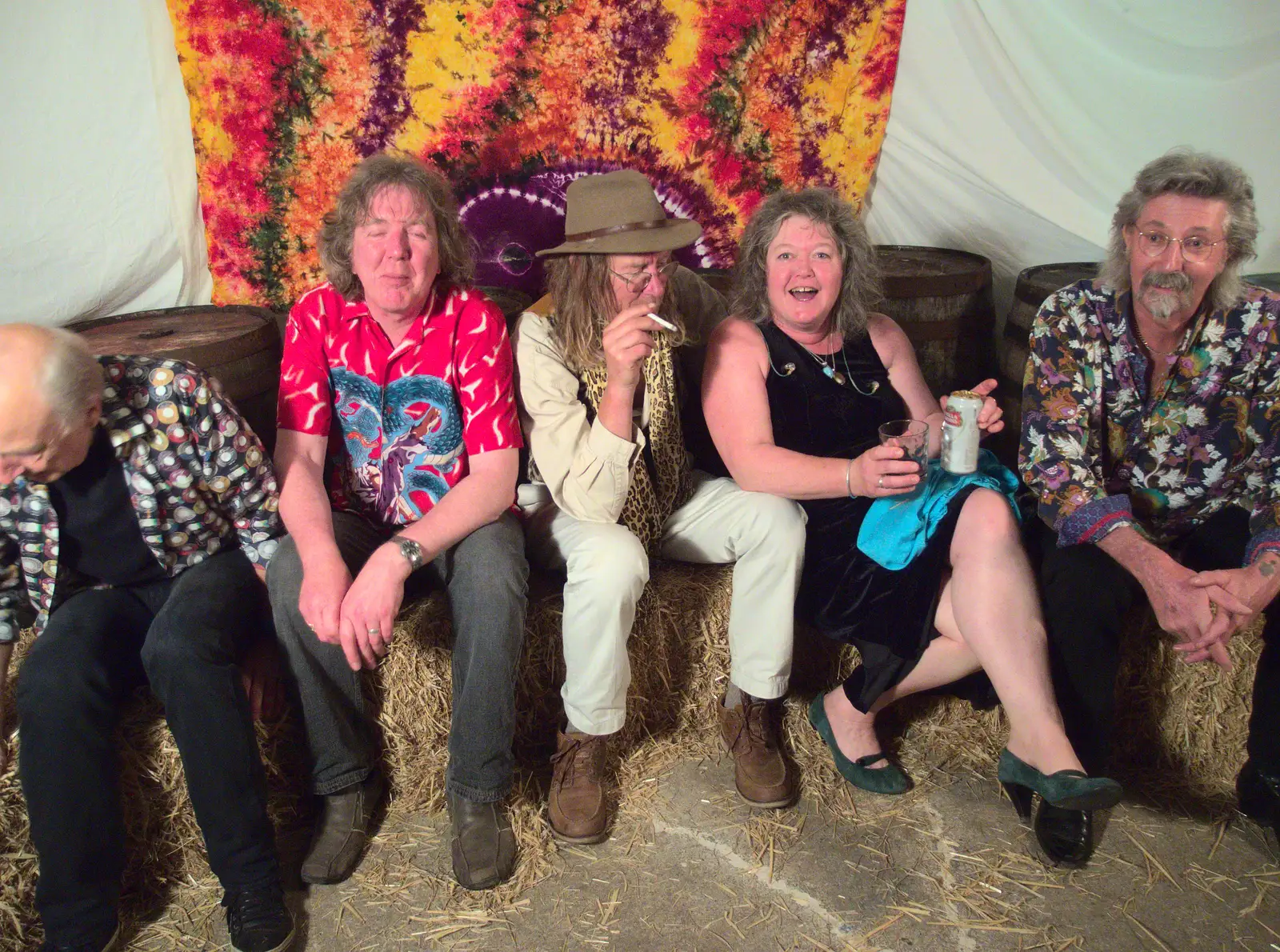 The band poses for a photo, from The BBs at Fersfield, Norfolk - 11th June 2016