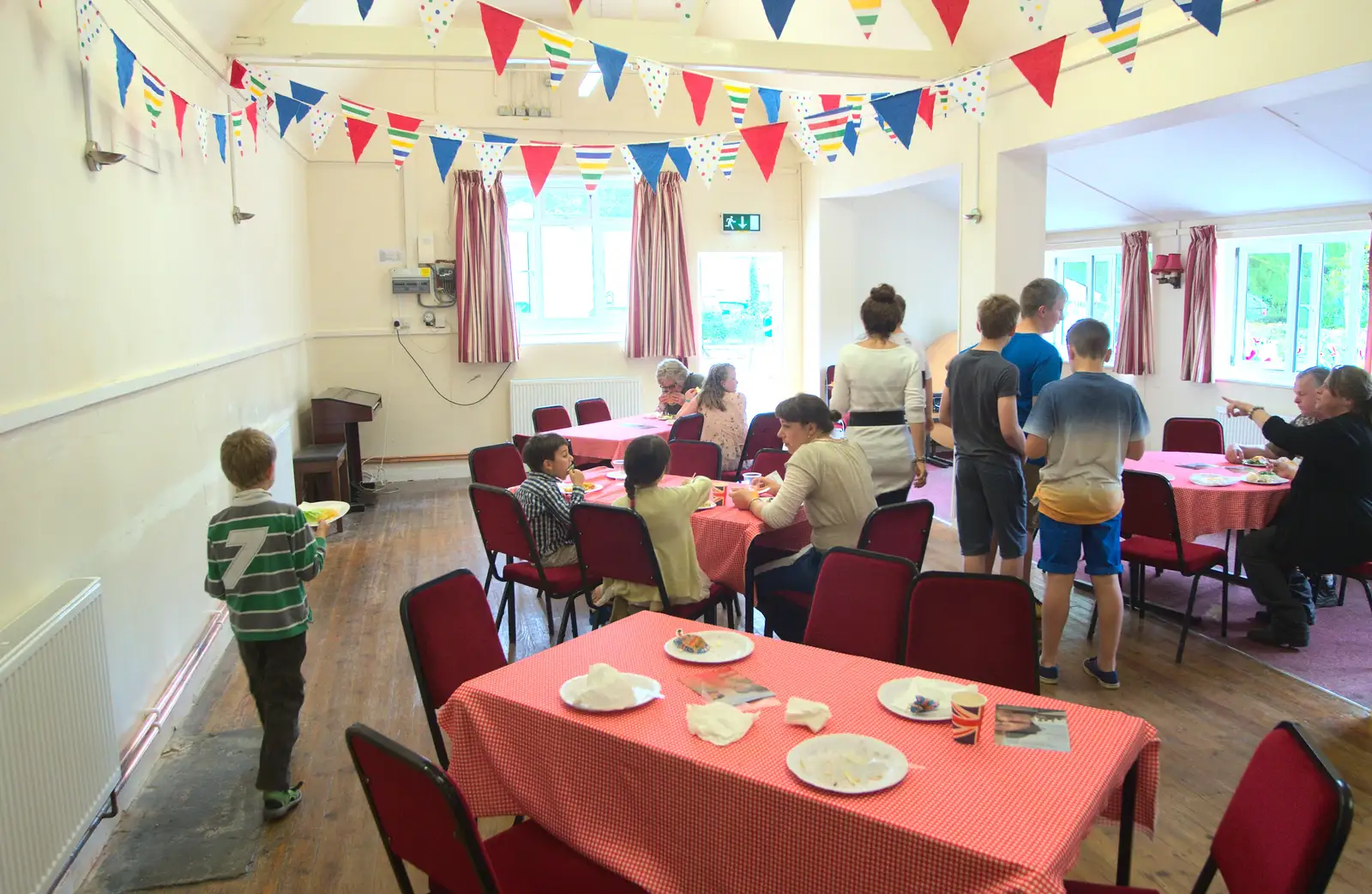 Fred roams around with cake, from The Queen's Village Hall Birthday, Brome, Suffolk - 12th June 2016