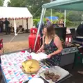 Old Man West rocks up for a burger, The Queen's Village Hall Birthday, Brome, Suffolk - 12th June 2016