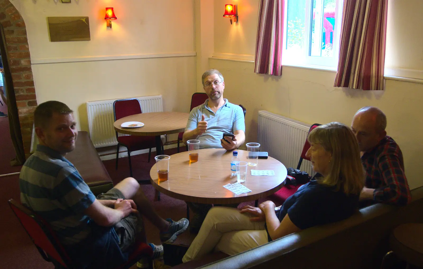 The Boy Phil and Marc in the bar, from The Queen's Village Hall Birthday, Brome, Suffolk - 12th June 2016