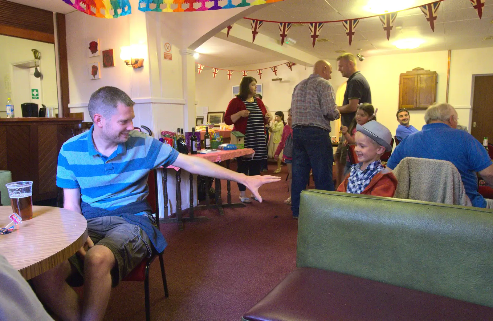 The Boy Phil reaches out, from The Queen's Village Hall Birthday, Brome, Suffolk - 12th June 2016