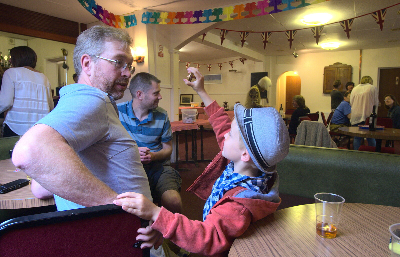 Marc interacts with Harry from The Queen's Village Hall Birthday, Brome, Suffolk - 12th June 2016
