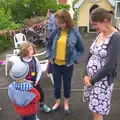 Suzanne and Isobel chat to Harry and Amelia, The Queen's Village Hall Birthday, Brome, Suffolk - 12th June 2016