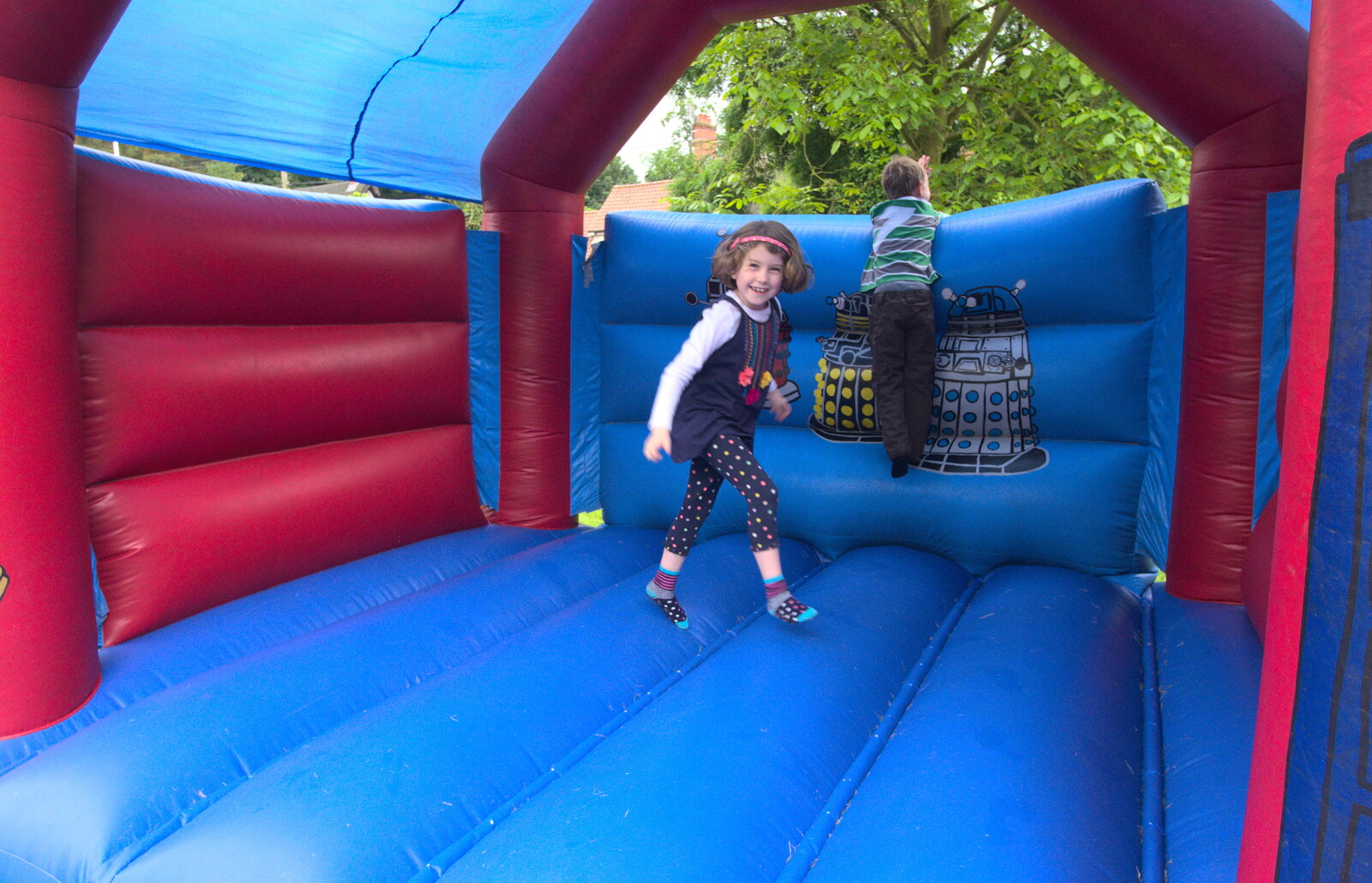 Amelia bounces from The Queen's Village Hall Birthday, Brome, Suffolk - 12th June 2016