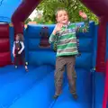 Amelia and Fred bounce around, The Queen's Village Hall Birthday, Brome, Suffolk - 12th June 2016