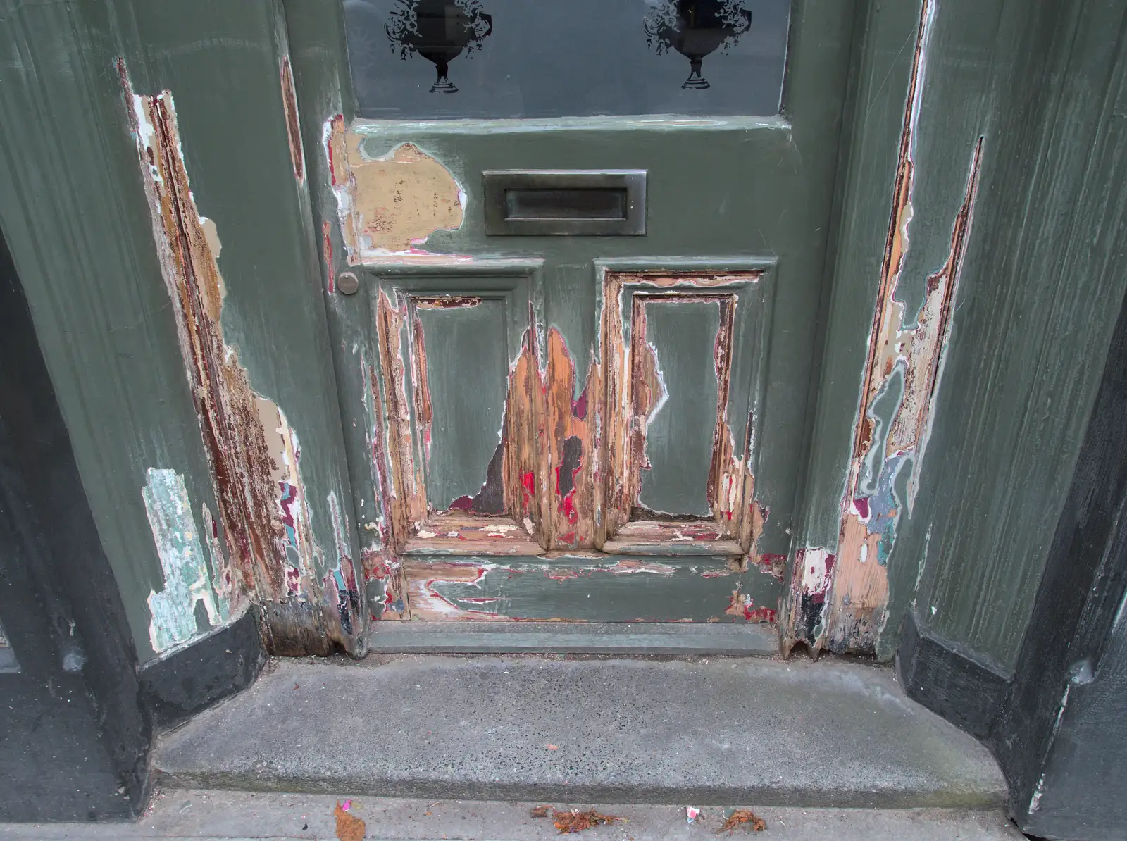 Interesting paint-peeled door on a pub, from Caoimhe the Shoe's Desk, Highbury, London - 18th June 2016