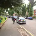 Isobel walks up the street, Caoimhe the Shoe's Desk, Highbury, London - 18th June 2016