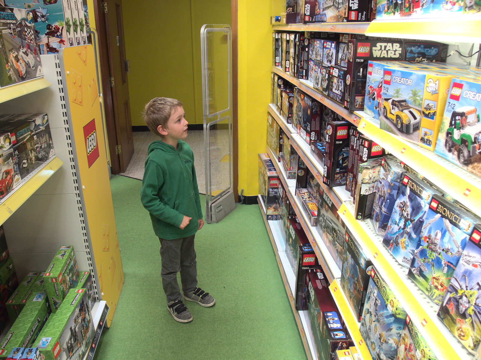 Fred looks at all the Lego in Jarrold's from A Trip to Norwich and Diss Markets, Norfolk - 25th June 2016