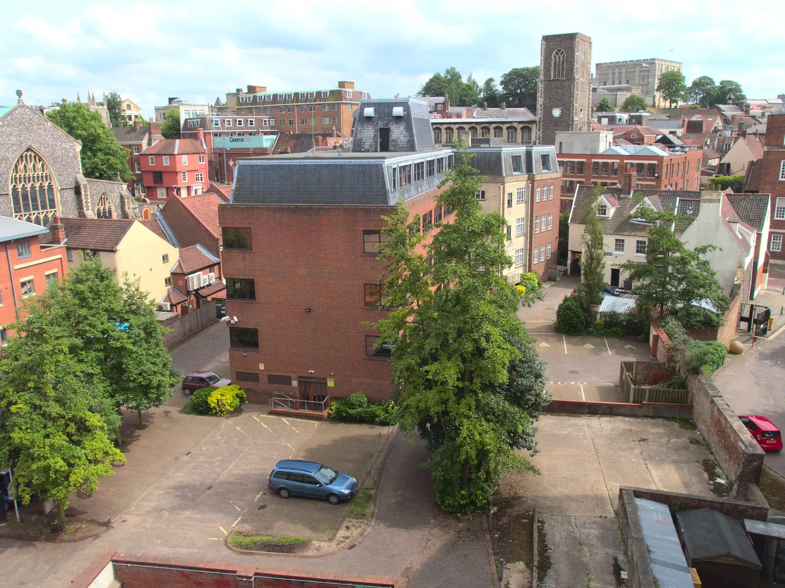 A view from the car park, from A Trip to Norwich and Diss Markets, Norfolk - 25th June 2016