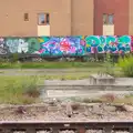 A particularly colourful stretch of wall graffiti, A Trip to Norwich and Diss Markets, Norfolk - 25th June 2016