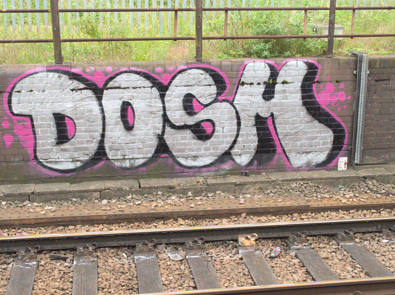 A big 'Dosh' graffiti tag from A Trip to Norwich and Diss Markets, Norfolk - 25th June 2016