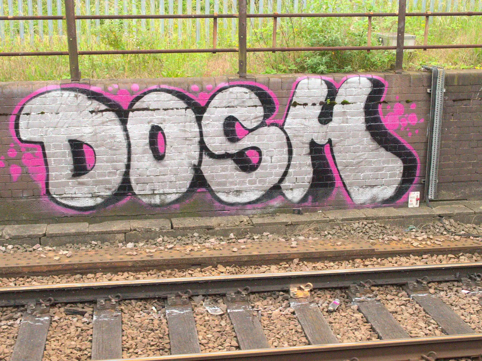 A big 'Dosh' graffiti tag, from A Trip to Norwich and Diss Markets, Norfolk - 25th June 2016