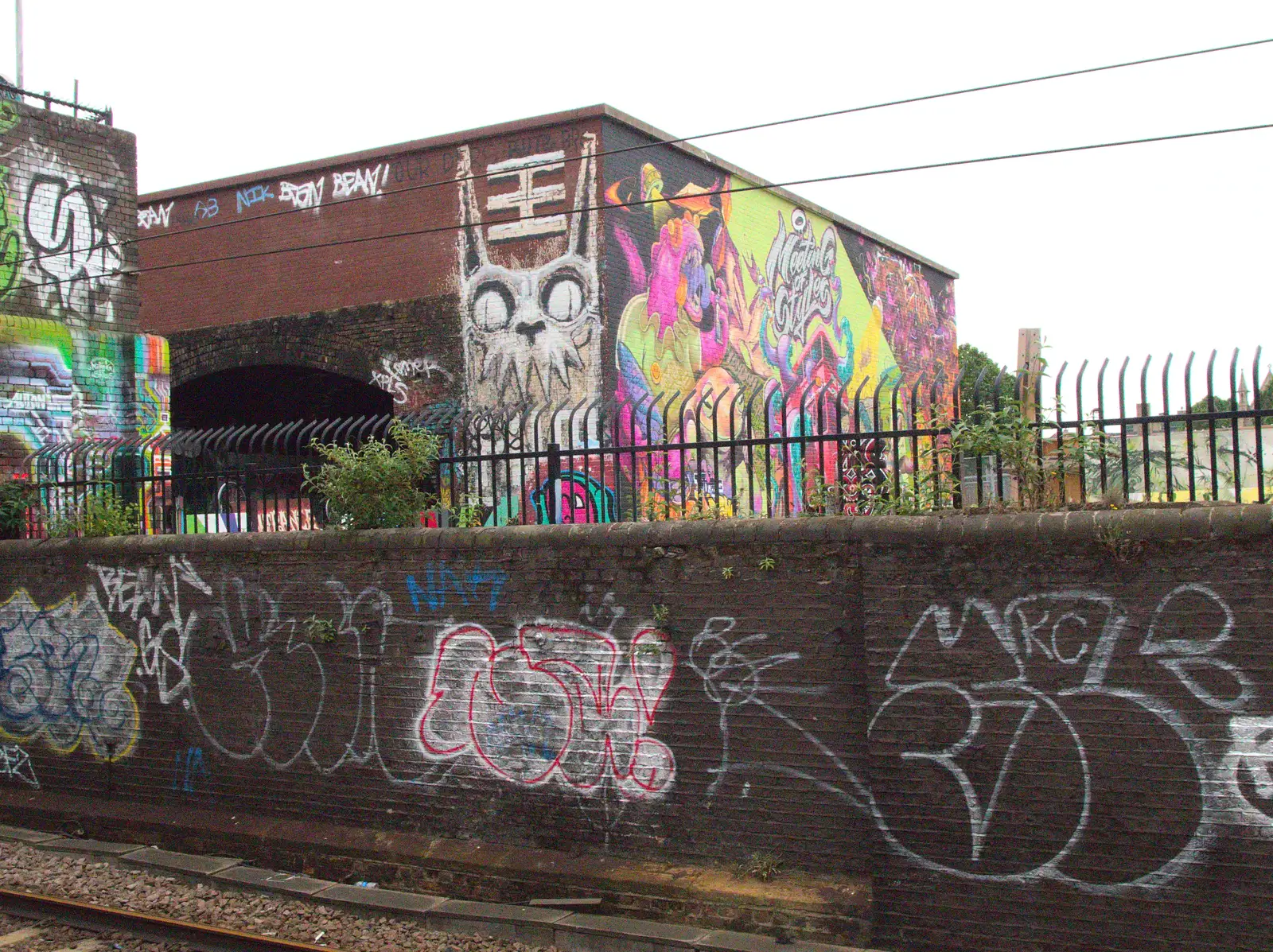 Dog's head wall art near Brick Lane, from A Trip to Norwich and Diss Markets, Norfolk - 25th June 2016