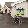 Isobel at Brome village hall for the referendum, A Trip to Norwich and Diss Markets, Norfolk - 25th June 2016