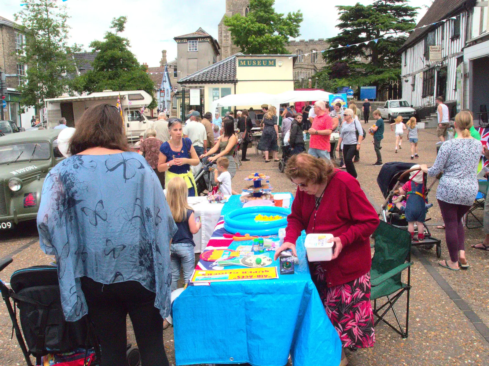 There are various stalls out on the market place, from A Trip to Norwich and Diss Markets, Norfolk - 25th June 2016