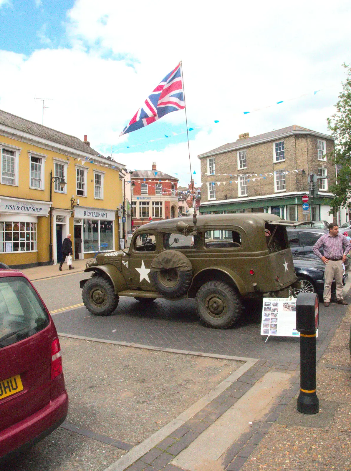 A US Army vehicle on the market place, from A Trip to Norwich and Diss Markets, Norfolk - 25th June 2016