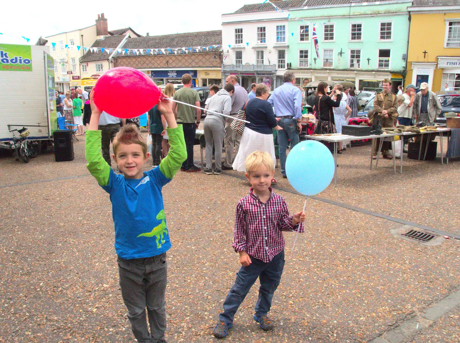 Fred does the static hair thing, from A Trip to Norwich and Diss Markets, Norfolk - 25th June 2016