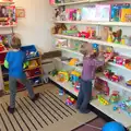 Fred and Harry in their favourite charity shop, A Trip to Norwich and Diss Markets, Norfolk - 25th June 2016