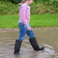 Jessica splashes around in wellies, Thrandeston Pig, Little Green, Thrandeston, Suffolk - 26th June 2016