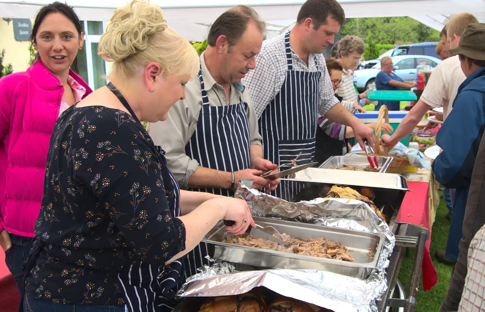 Pig is served, from Thrandeston Pig, Little Green, Thrandeston, Suffolk - 26th June 2016