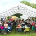 The crowd huddles under the marquee, Thrandeston Pig, Little Green, Thrandeston, Suffolk - 26th June 2016