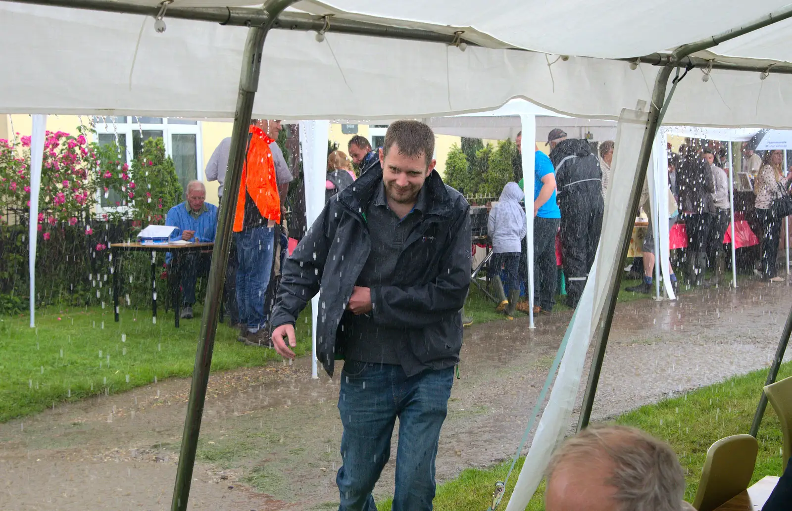 The Boy Phil legs it under the tent, from Thrandeston Pig, Little Green, Thrandeston, Suffolk - 26th June 2016