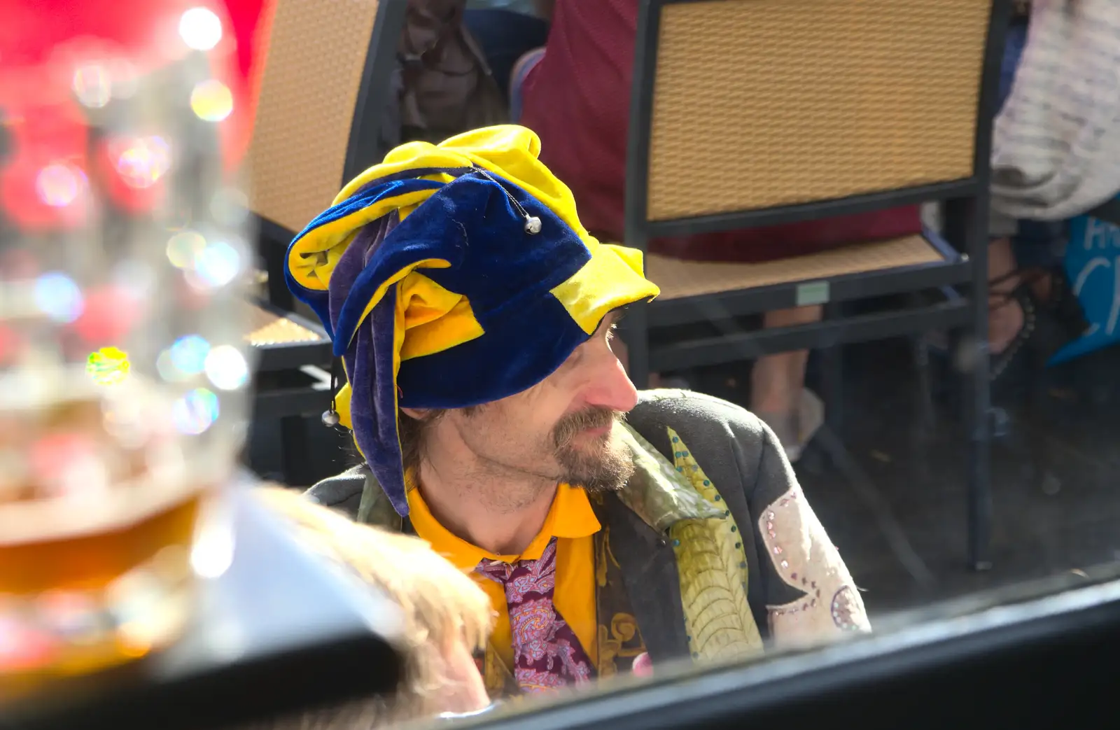 Some dude roams around with a Jester's hat on, from Back in the 'Bridge: an Anniversary, Cambridge - 3rd July 2016