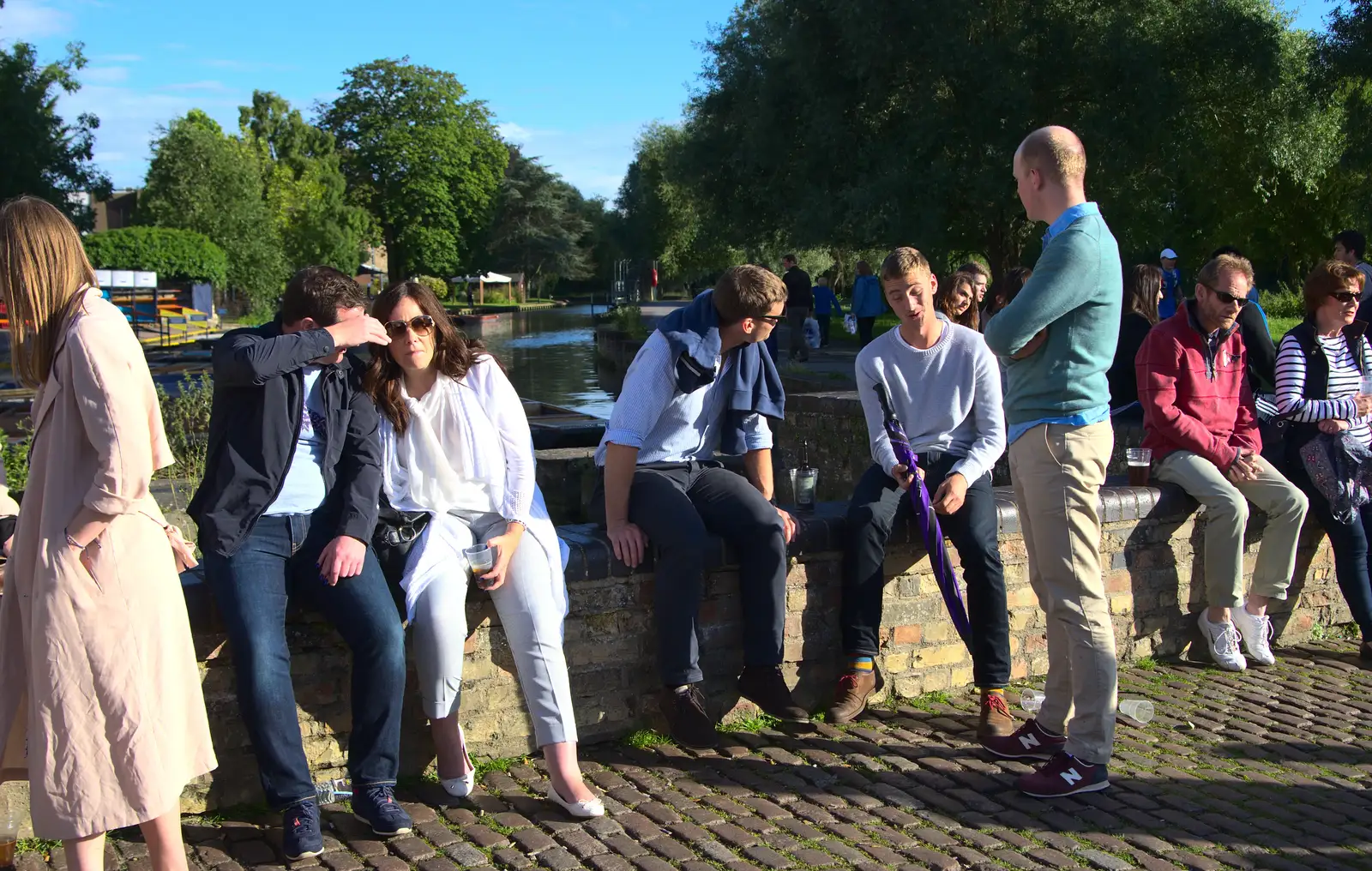 Soaking up the sun on the Granta Place bridge, from Back in the 'Bridge: an Anniversary, Cambridge - 3rd July 2016