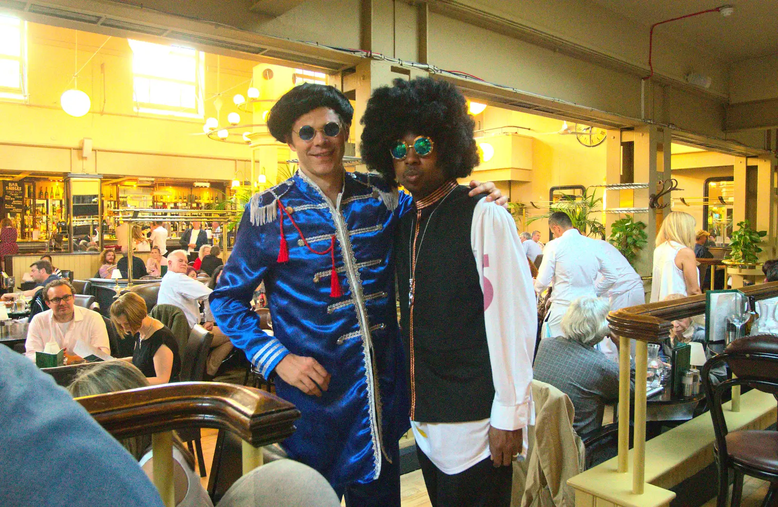 A couple of dudes in fancy dress pass by, from Back in the 'Bridge: an Anniversary, Cambridge - 3rd July 2016