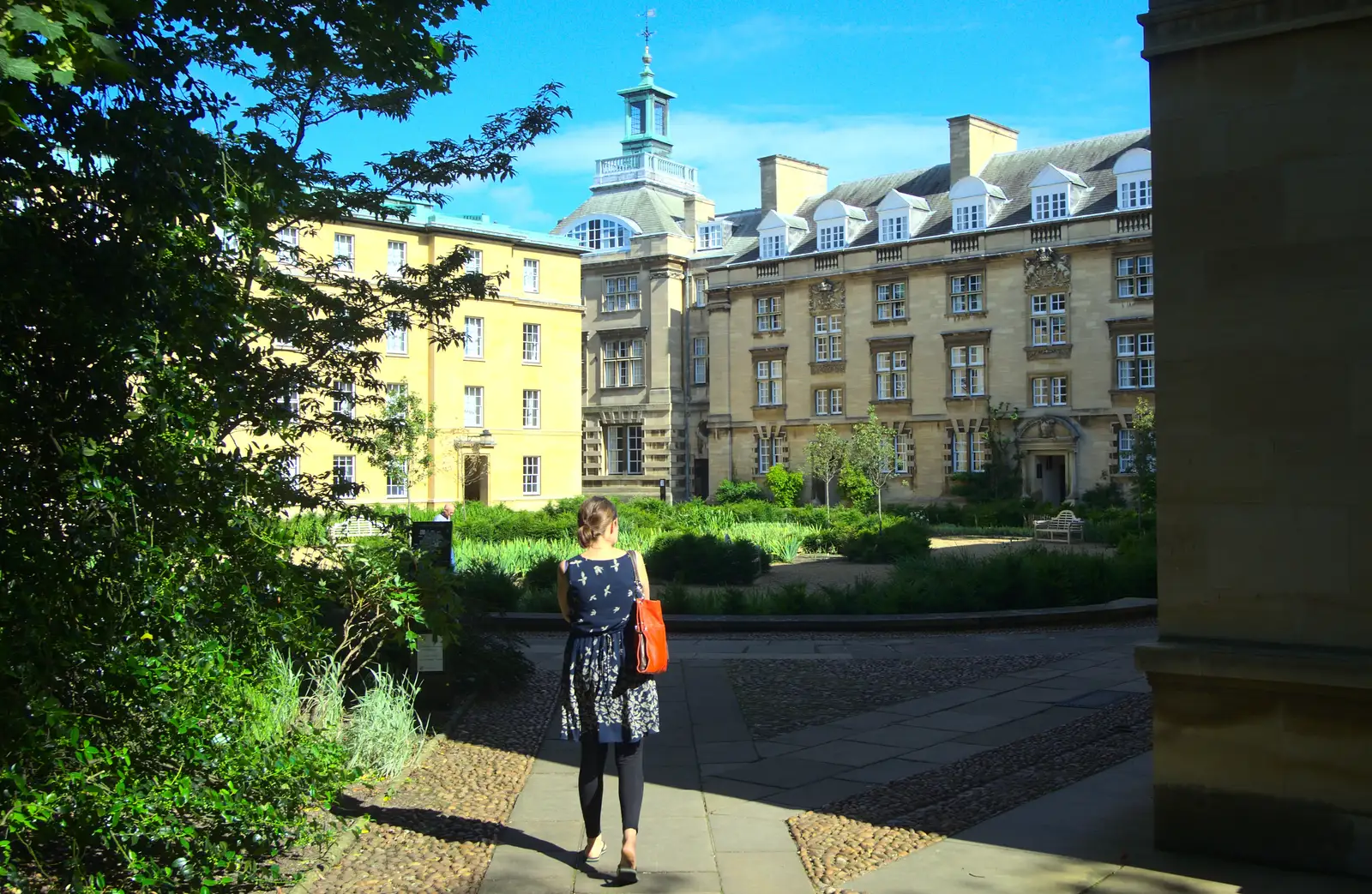 Isobel surveys Third Court, from Back in the 'Bridge: an Anniversary, Cambridge - 3rd July 2016