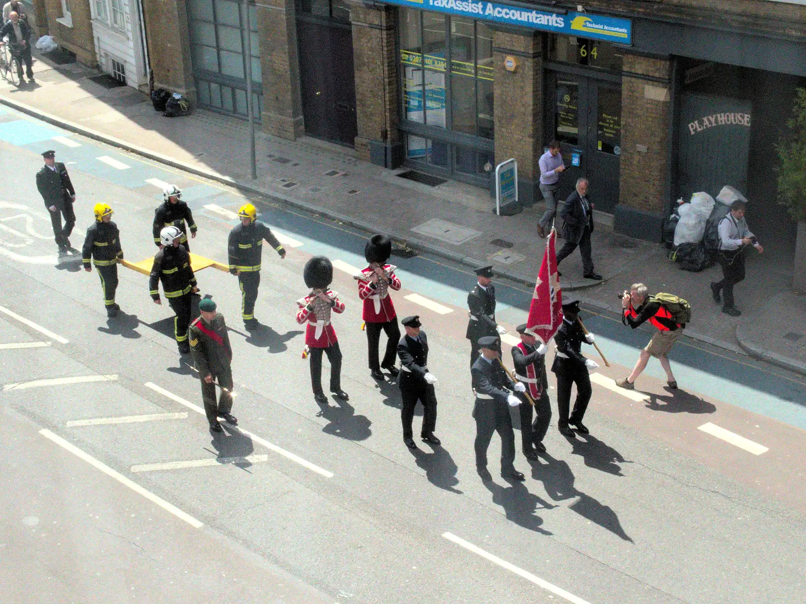 Random services and firemen on Southwark Bridge Road, from Harry's Sports Day and a London March, Southwark and Eye, Suffolk - 7th July 2016