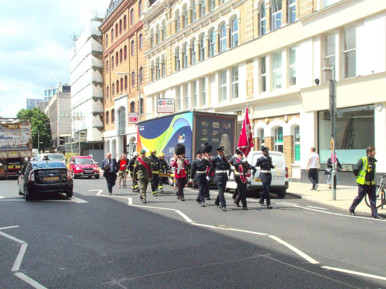 The parade moves on to Southwark Street, from Harry's Sports Day and a London March, Southwark and Eye, Suffolk - 7th July 2016