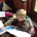 Harry does some reading, Harry's Nursery Life, Mulberry Bush, Eye, Suffolk - 8th July 2016