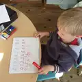 Harry learns to write numbers, Harry's Nursery Life, Mulberry Bush, Eye, Suffolk - 8th July 2016