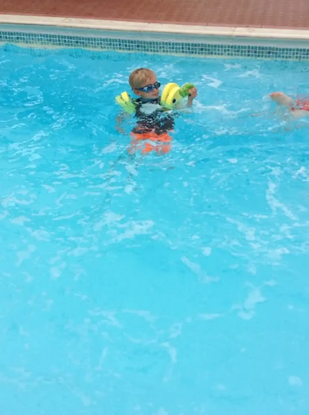 Harry floats around in a swimming pool, from Harry's Nursery Life, Mulberry Bush, Eye, Suffolk - 8th July 2016