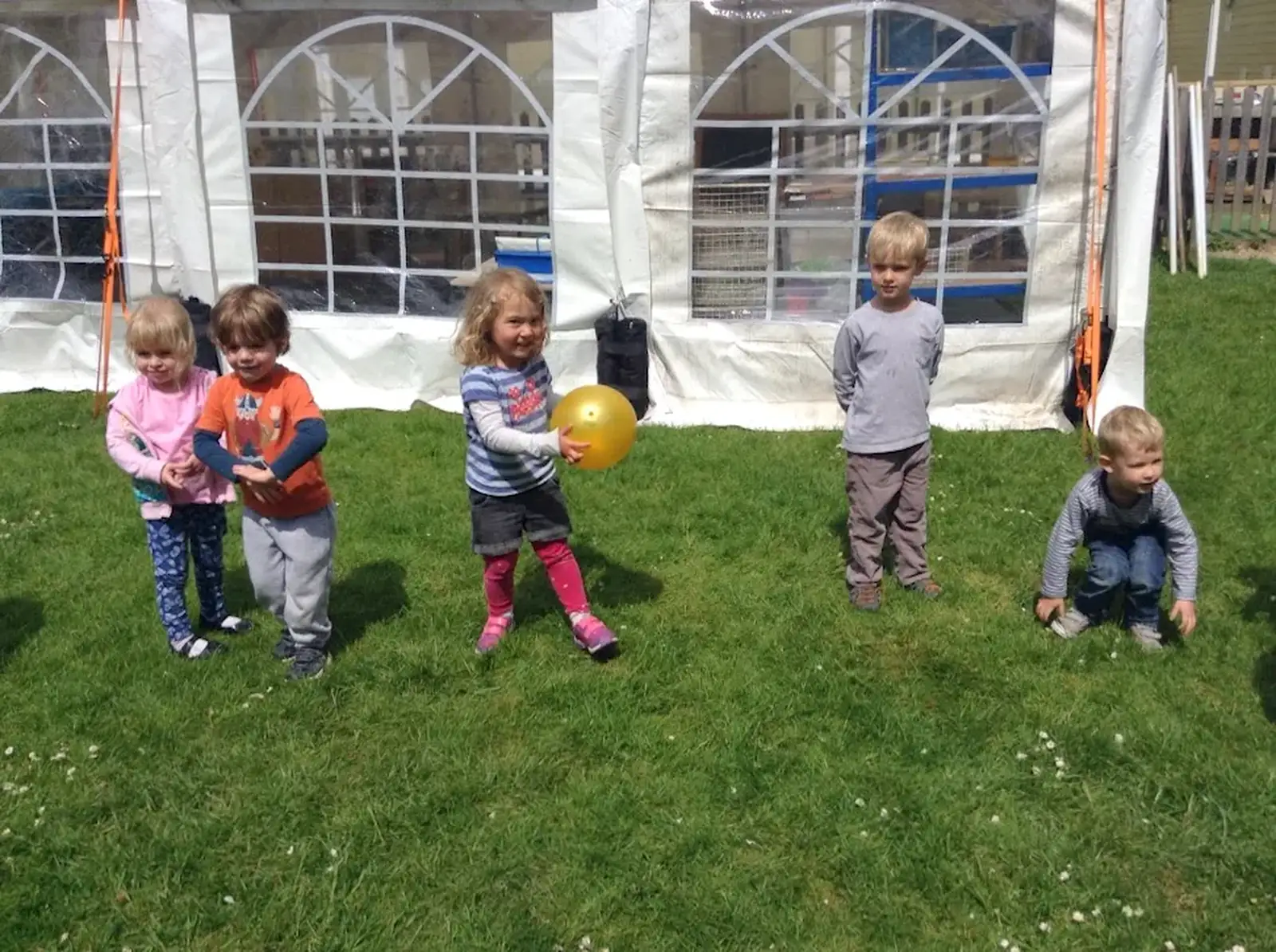 Outside by a marquee, from Harry's Nursery Life, Mulberry Bush, Eye, Suffolk - 8th July 2016