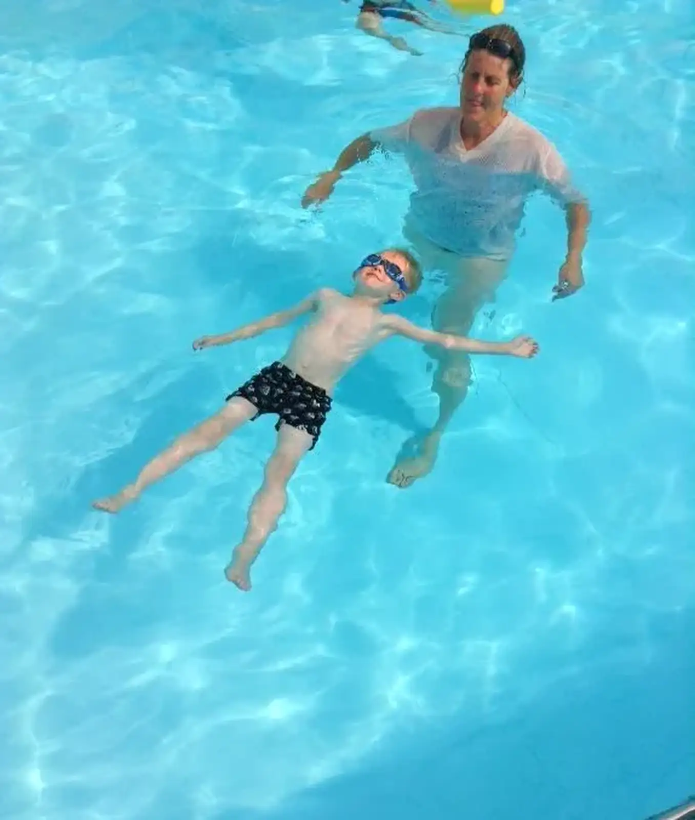 Floating about in the pool, from Harry's Nursery Life, Mulberry Bush, Eye, Suffolk - 8th July 2016