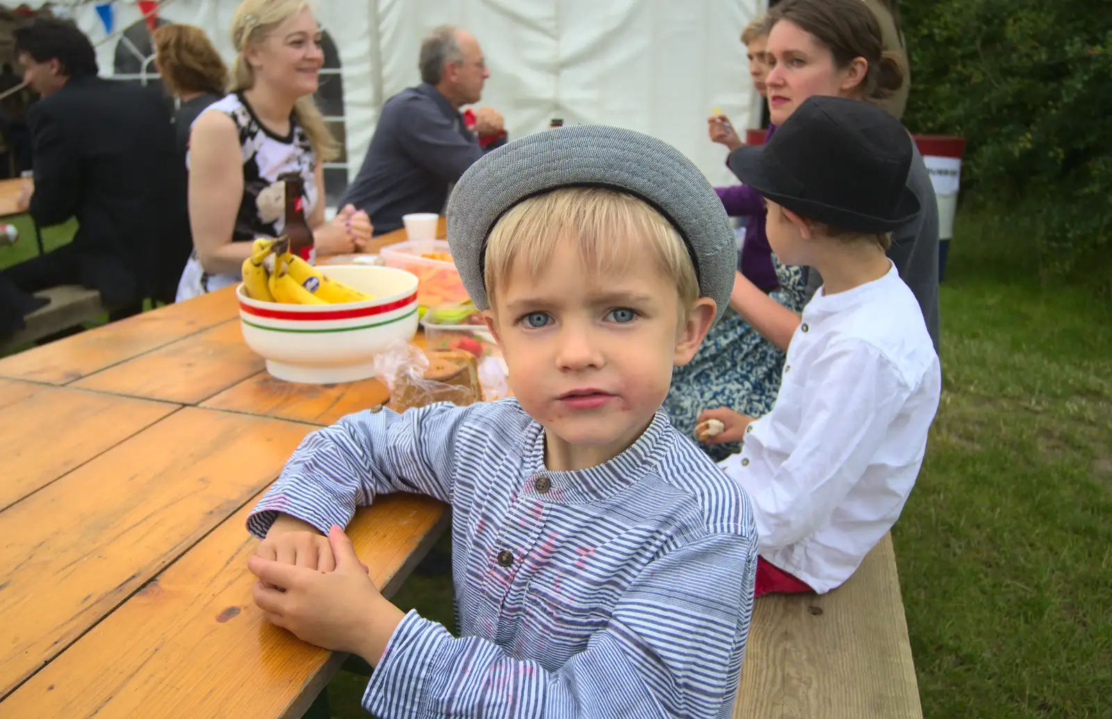 Harry in his stripey shirt, from "Our Little Friends" Warbirds Hangar Dance, Hardwick, Norfolk - 9th July 2016