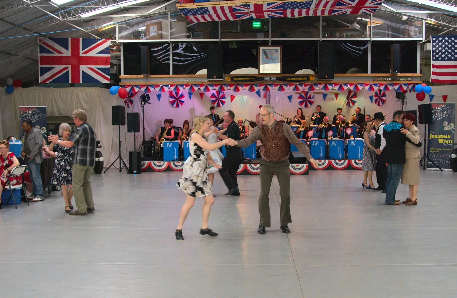 Paul and Dawn throw some cool moves, from "Our Little Friends" Warbirds Hangar Dance, Hardwick, Norfolk - 9th July 2016