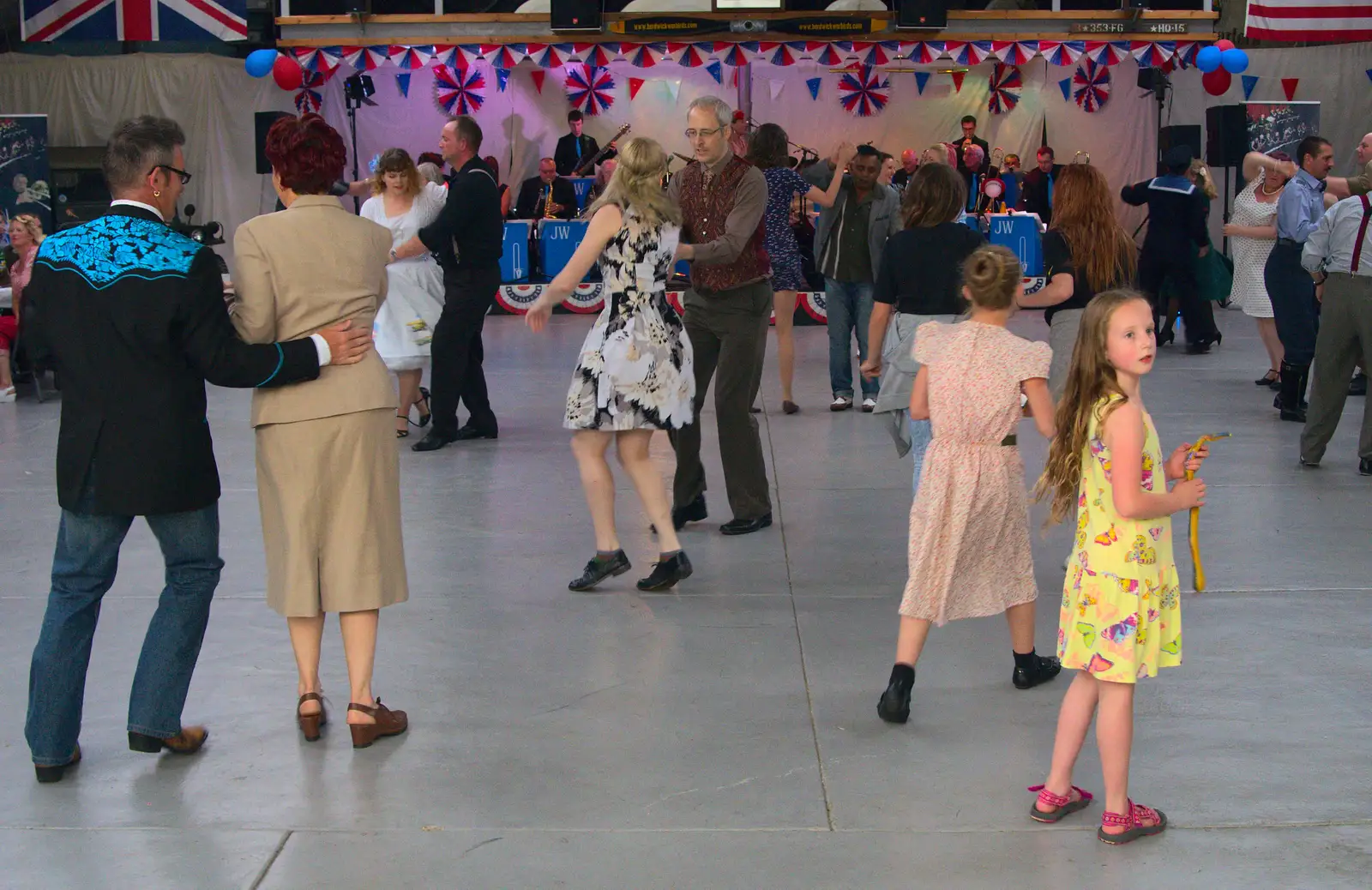 More dancing breaks out, from "Our Little Friends" Warbirds Hangar Dance, Hardwick, Norfolk - 9th July 2016