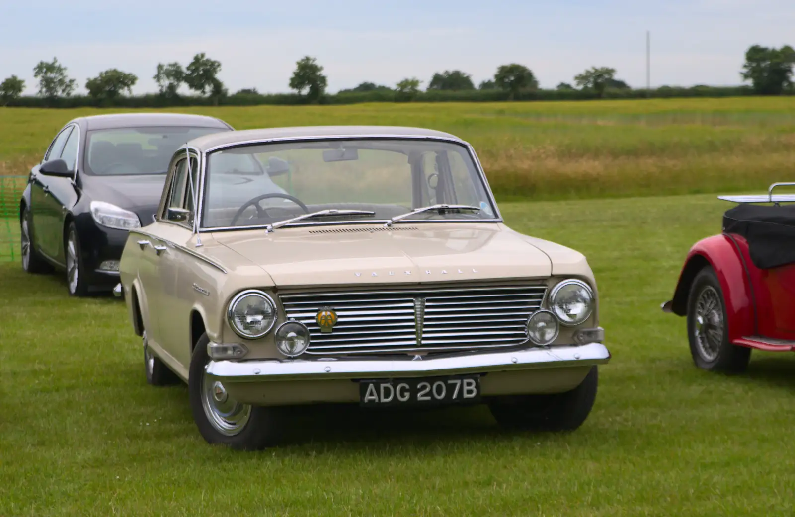 Outside, there's a nice old Vauxhall, from "Our Little Friends" Warbirds Hangar Dance, Hardwick, Norfolk - 9th July 2016