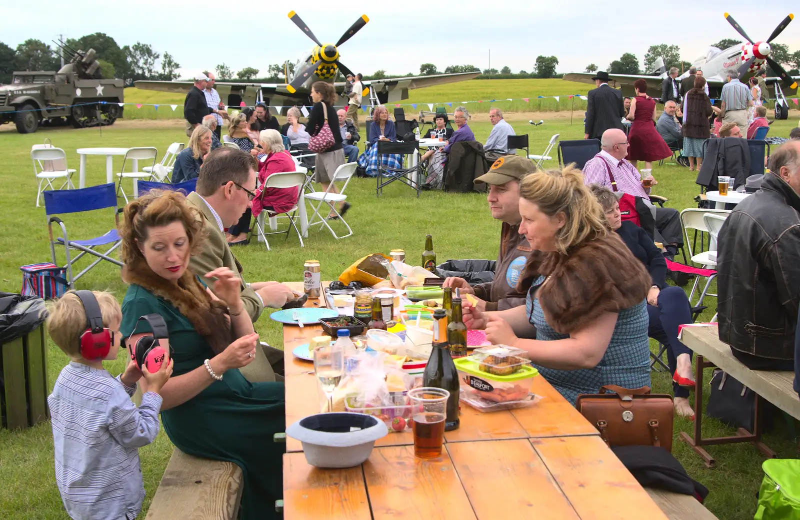 Suzanne, Clive and Debbie, from "Our Little Friends" Warbirds Hangar Dance, Hardwick, Norfolk - 9th July 2016