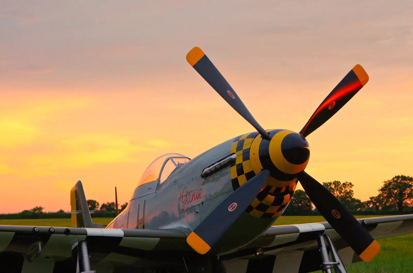 Janie in the sunset, from "Our Little Friends" Warbirds Hangar Dance, Hardwick, Norfolk - 9th July 2016