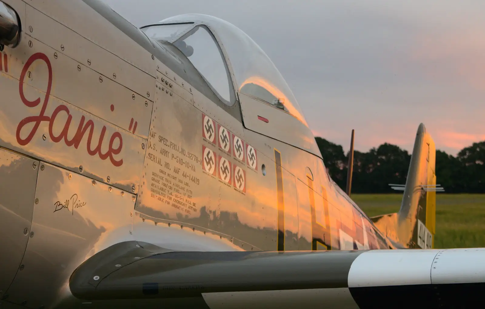 Janie in the fading light, from "Our Little Friends" Warbirds Hangar Dance, Hardwick, Norfolk - 9th July 2016