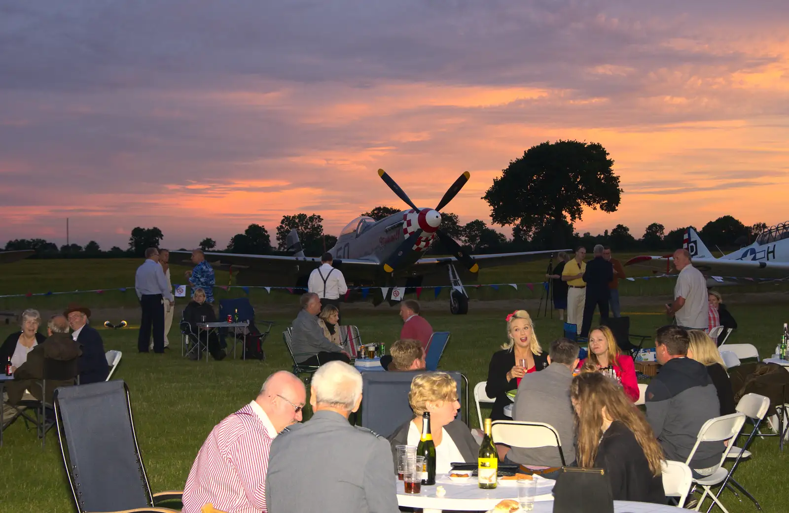 Picnicers in the evening, from "Our Little Friends" Warbirds Hangar Dance, Hardwick, Norfolk - 9th July 2016