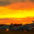 The Harvard and Marinell, and a great sunset, "Our Little Friends" Warbirds Hangar Dance, Hardwick, Norfolk - 9th July 2016